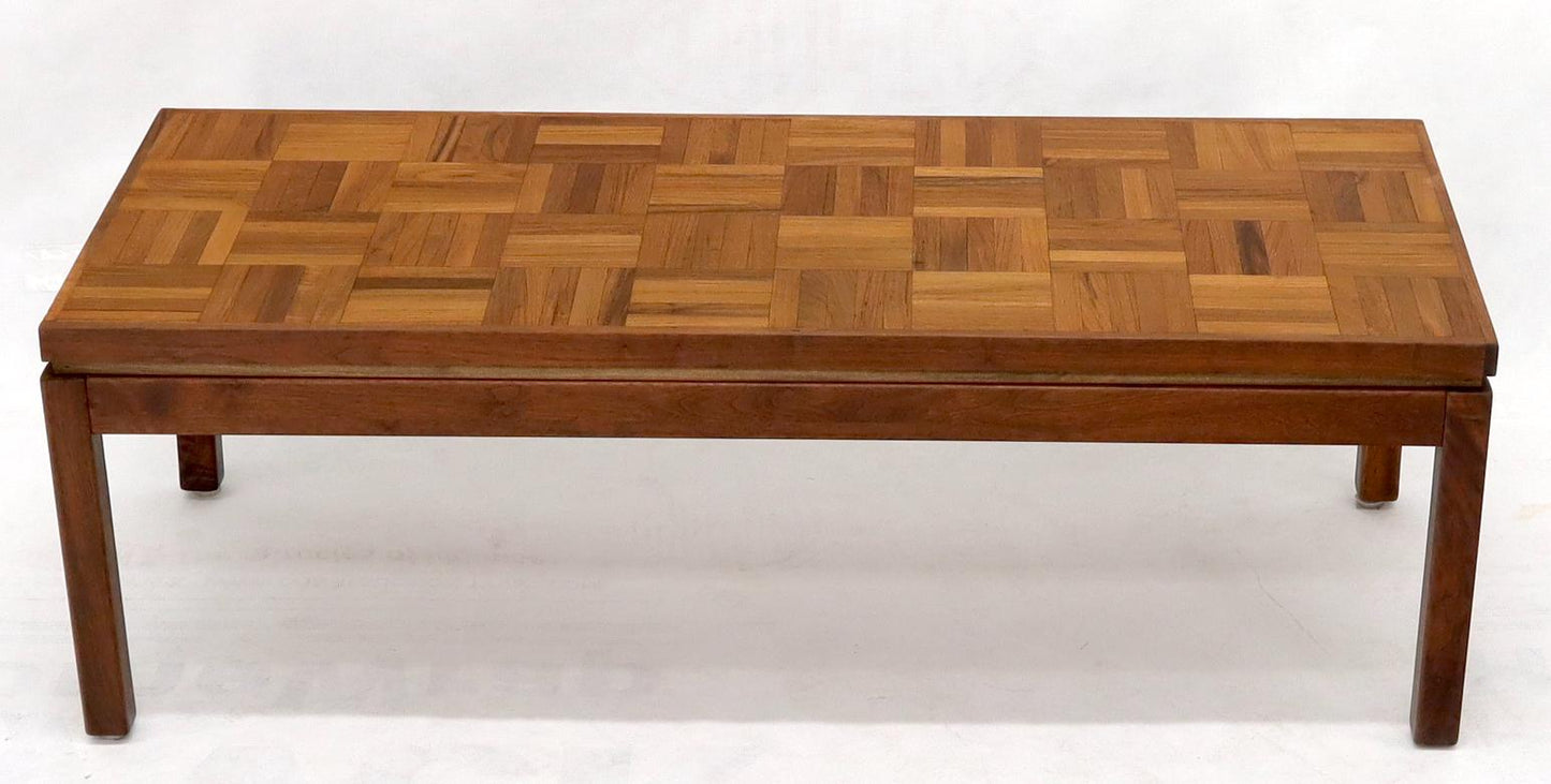 EstablishedLines Rectangle Parquet Top Oiled Walnut Coffee Table