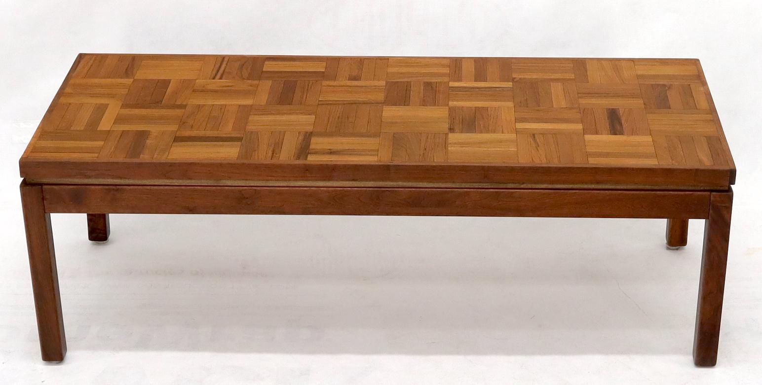EstablishedLines Rectangle Parquet Top Oiled Walnut Coffee Table