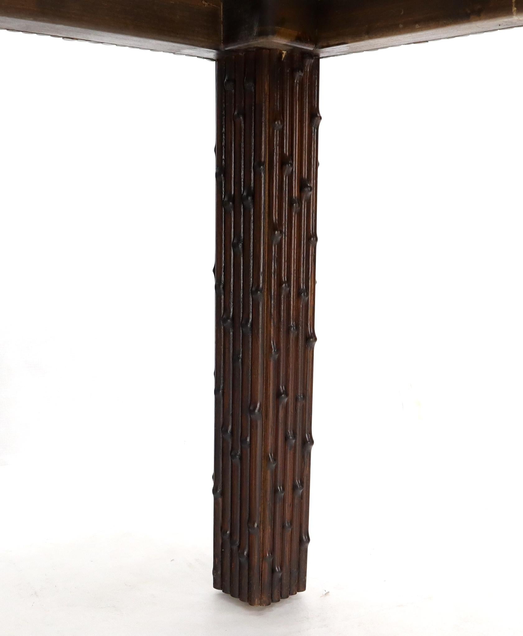 EstablishedLines Faux Bamboo Rectangle Walnut Finish Side End Coffee Table