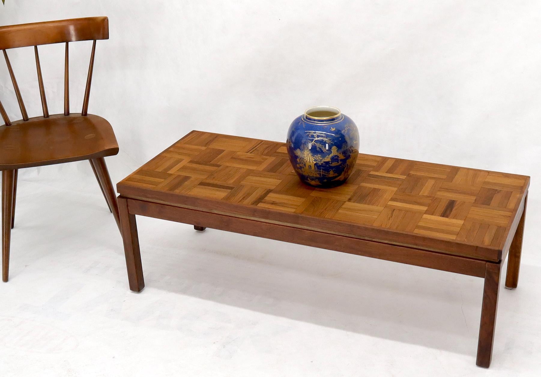 EstablishedLines Rectangle Parquet Top Oiled Walnut Coffee Table