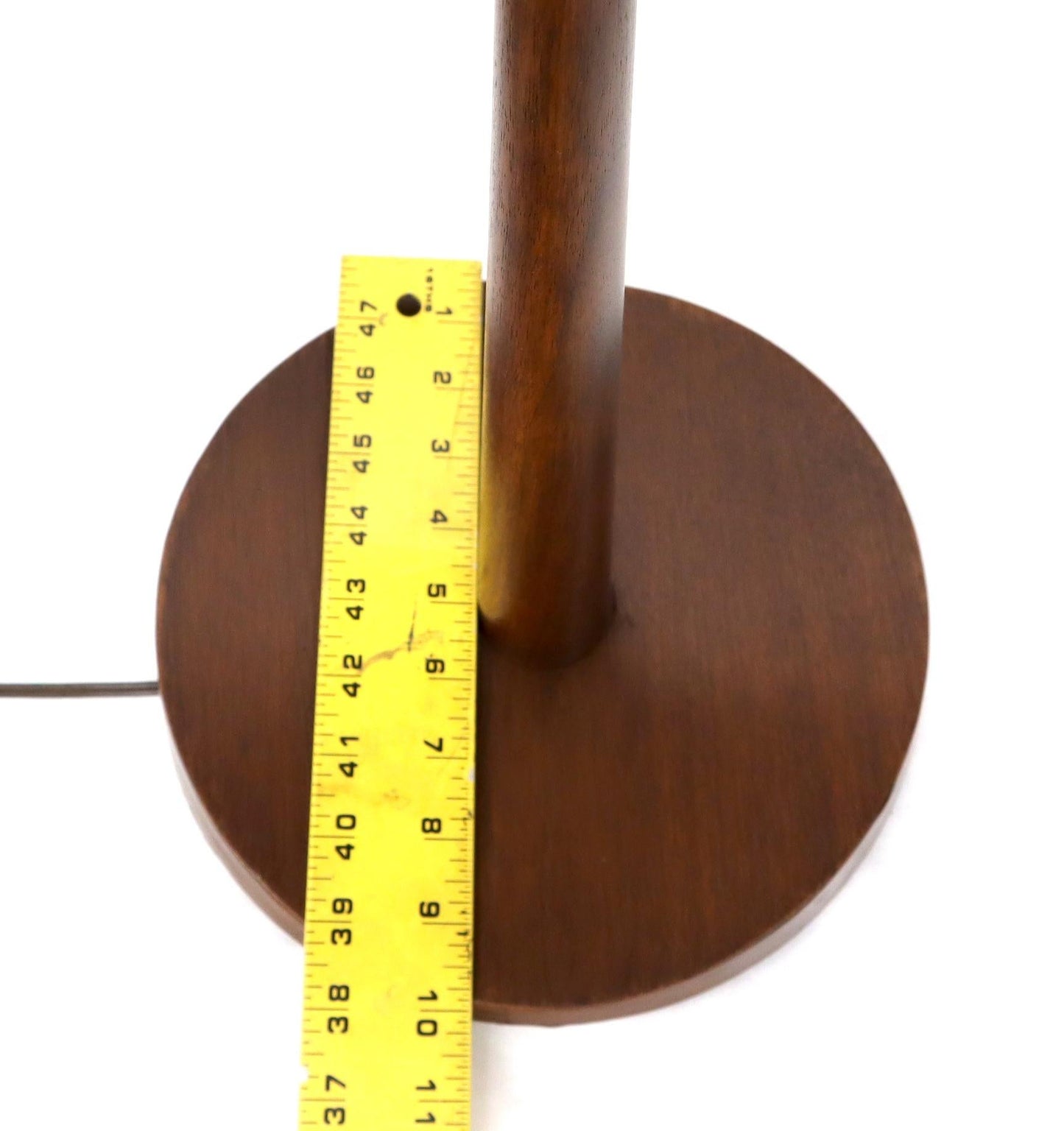 EstablishedLines Solid Oiled Walnut or Teak End Side Table Tapered Base Floor Lamp