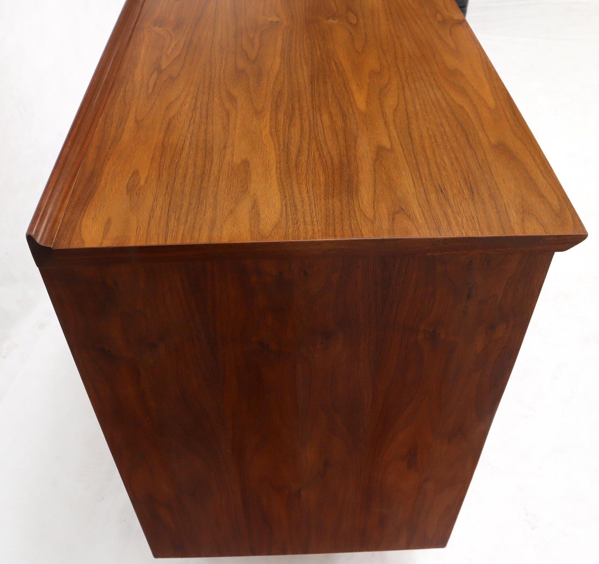 EstablishedLines Oiled Walnut 4 Drawers Back Splash Bachelor Chest Dresser