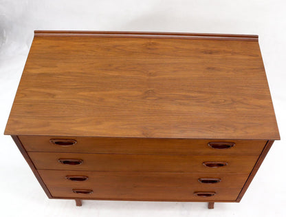 EstablishedLines Oiled Walnut 4 Drawers Back Splash Bachelor Chest Dresser