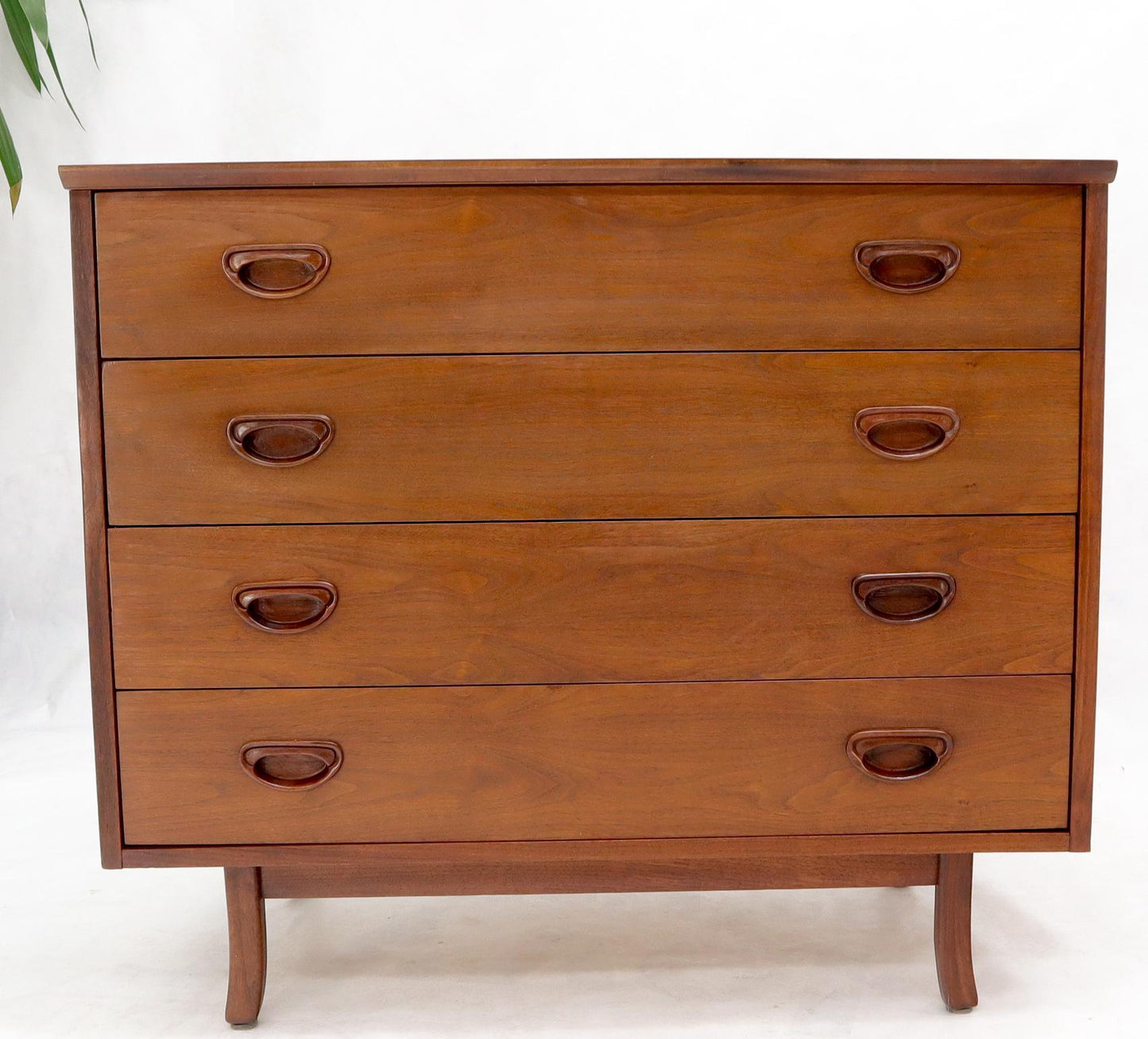 EstablishedLines Oiled Walnut 4 Drawers Back Splash Bachelor Chest Dresser