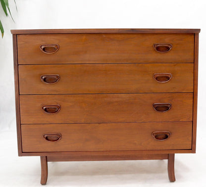 EstablishedLines Oiled Walnut 4 Drawers Back Splash Bachelor Chest Dresser