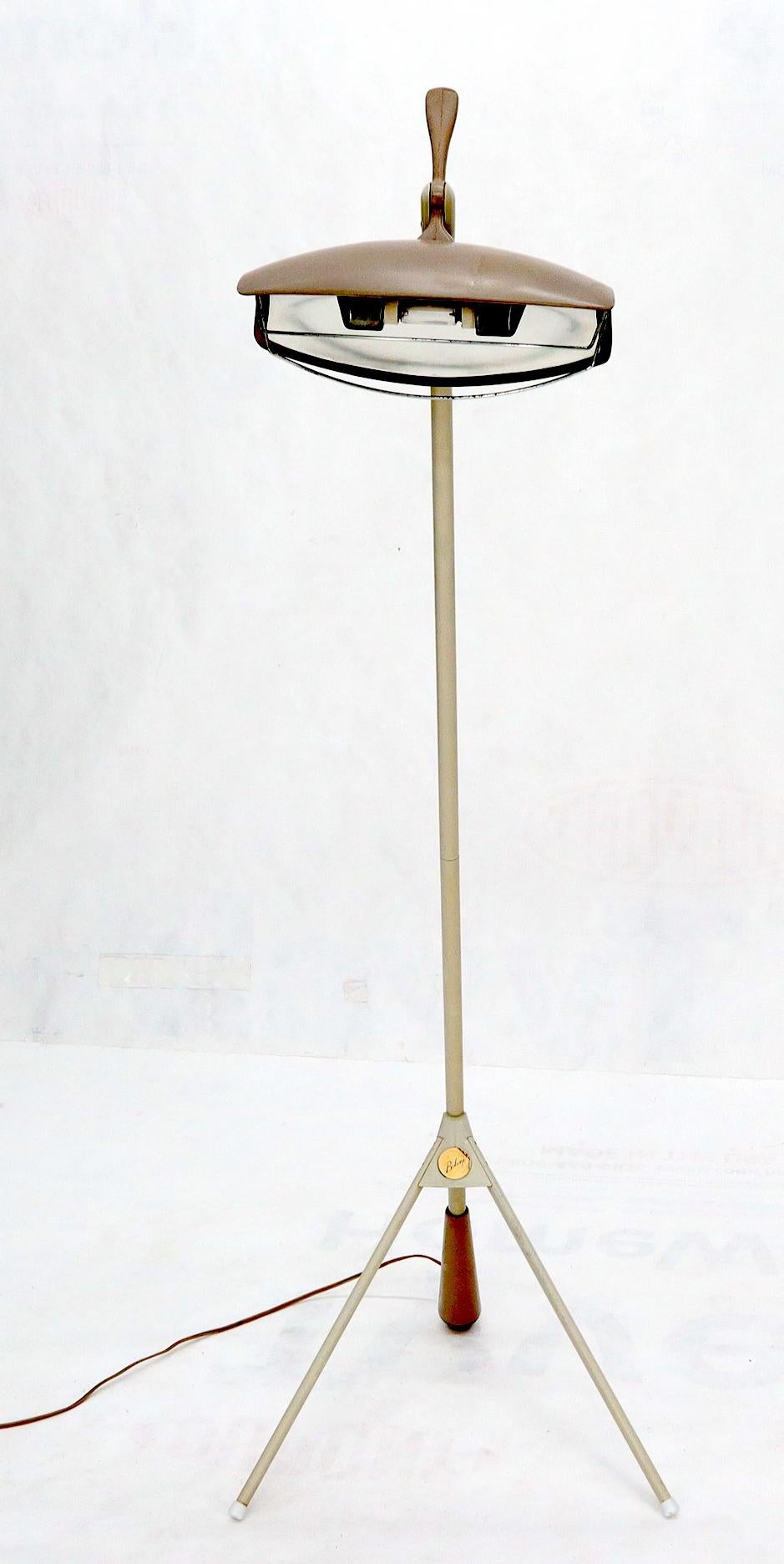EstablishedLines Mid-Century Modern Tripod Stand Unusual Floor Heat Solar Quartz Lamp by Bikini