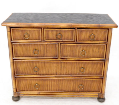 EstablishedLines Rattan 7 Drawer Bachelor Chest of Drawers by Baker
