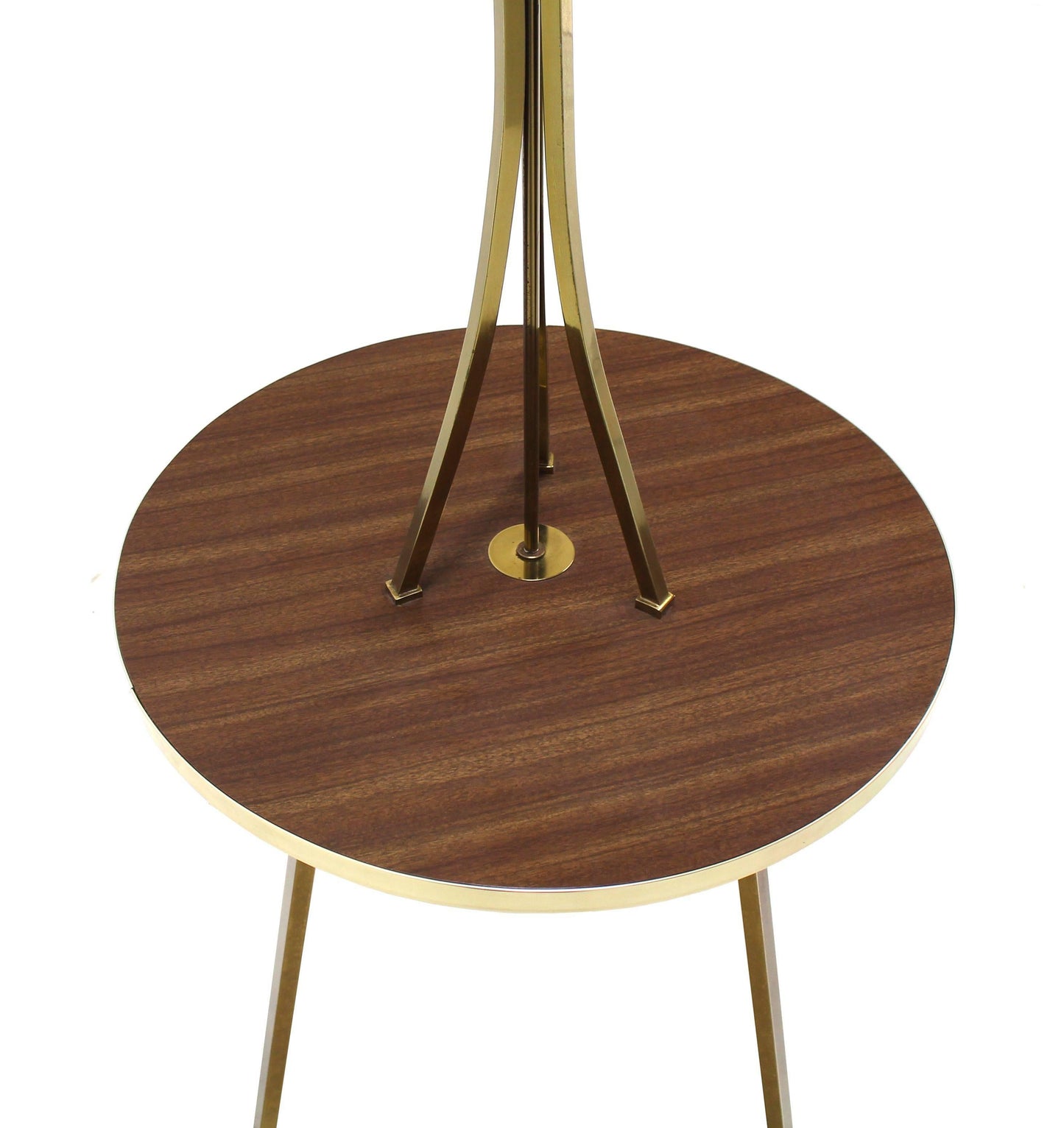 Brass Tri Leg Tripod Base Round Side Table Floor Lamp