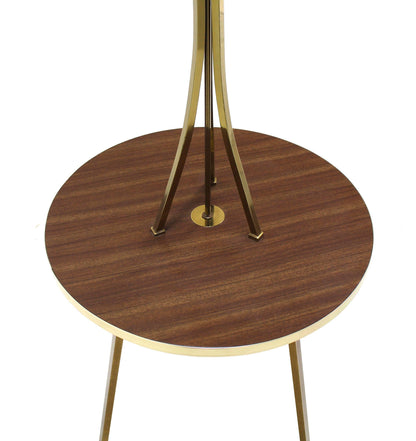 Brass Tri Leg Tripod Base Round Side Table Floor Lamp