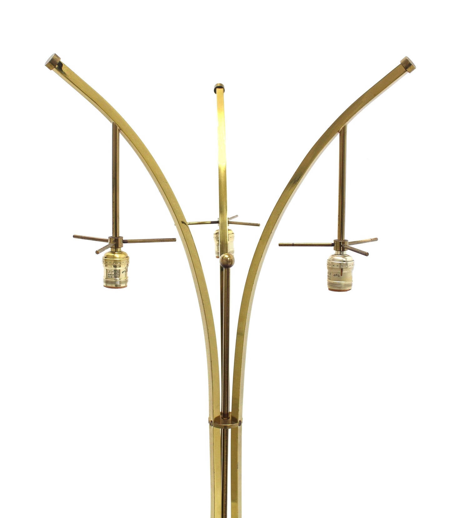 Brass Tri Leg Tripod Base Round Side Table Floor Lamp