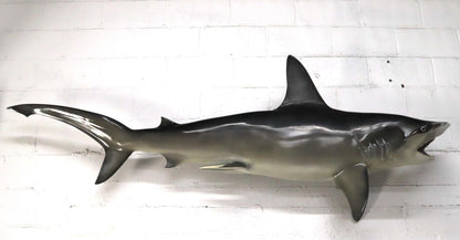 EstablishedLines Large Long Wall Hanging Sculpture of Hammerhead Shark Fish with Real Jaw Teeth