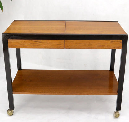 EstablishedLines Harvey Prober Expandable Rolling Serving Two Tier Cart Table Console