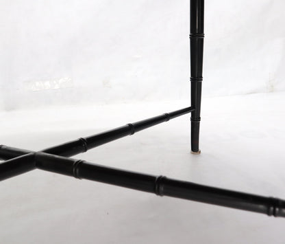 EstablishedLines Oval Kittinger Coffee Table Faux Bamboo Tapered Legs Incised Leafs Design on Top