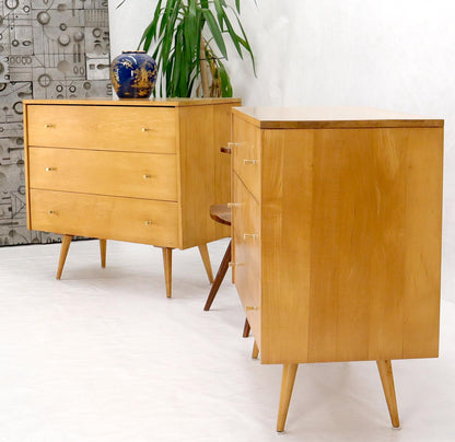 EstablishedLines Pair of Refinished Paul McCobb Three Drawers Dressers Planner Group Tapered Legs
