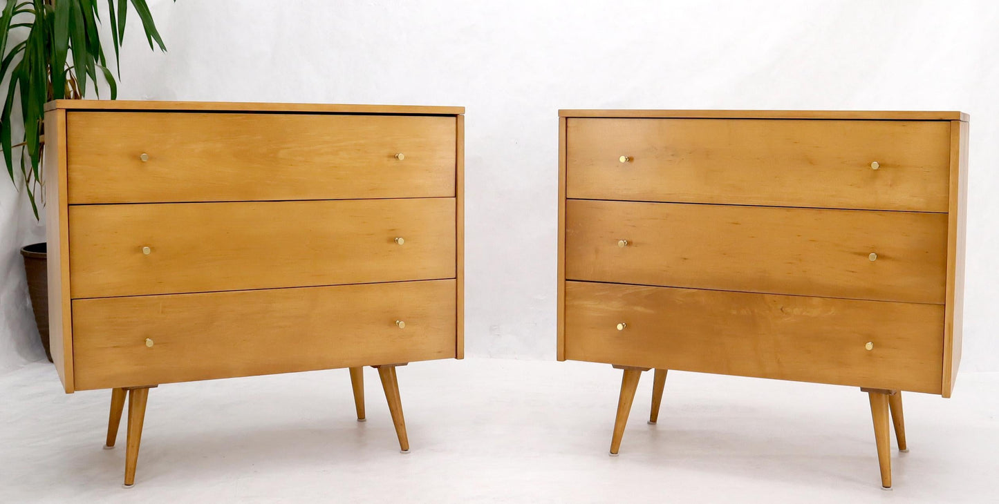 EstablishedLines Pair of Refinished Paul McCobb Three Drawers Dressers Planner Group Tapered Legs