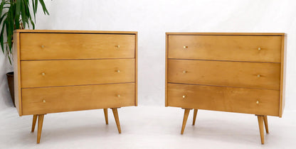 EstablishedLines Pair of Refinished Paul McCobb Three Drawers Dressers Planner Group Tapered Legs