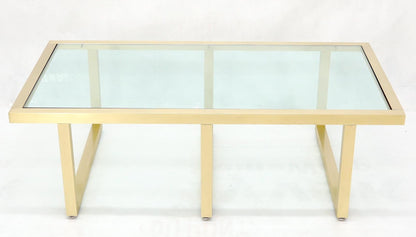 EstablishedLines Brass Frame Shape Base Glass Top Rectangular Coffee Table