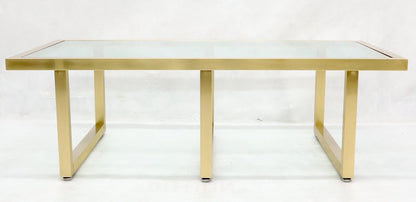 EstablishedLines Brass Frame Shape Base Glass Top Rectangular Coffee Table