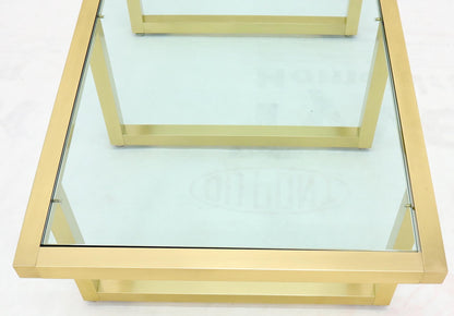 EstablishedLines Brass Frame Shape Base Glass Top Rectangular Coffee Table