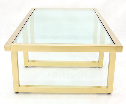 EstablishedLines Brass Frame Shape Base Glass Top Rectangular Coffee Table