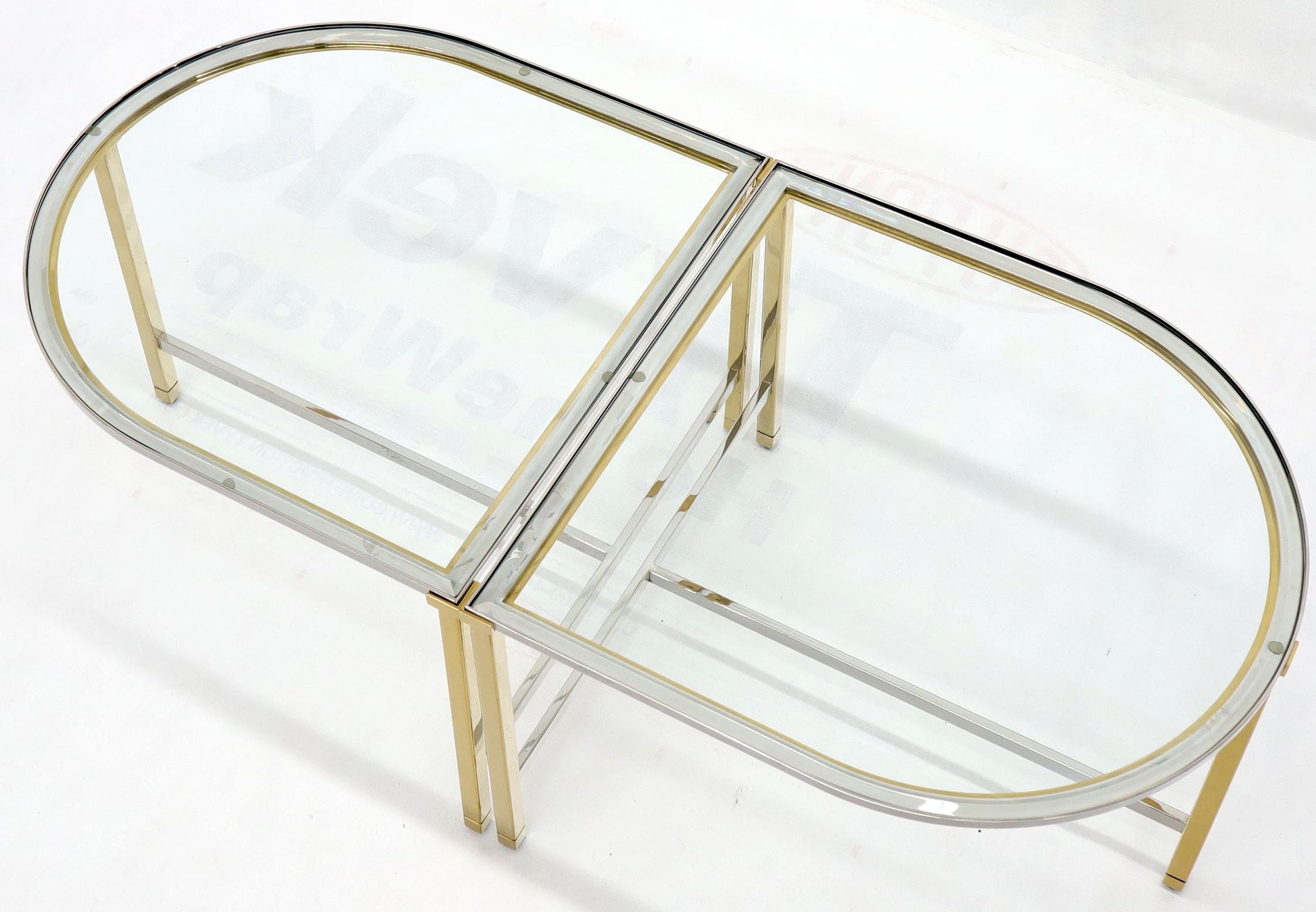 EstablishedLines Racetrack Oval Shape Two Pieces Coffee Table