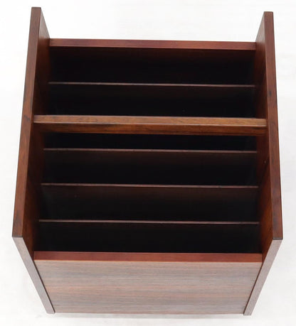 EstablishedLines Danish Mid-Century Modern Rosewood Magazine Rack on Wheels