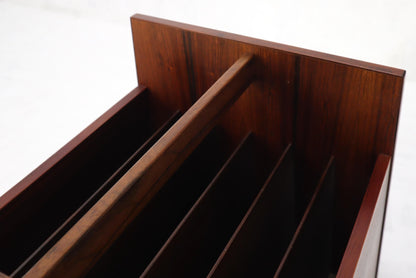 EstablishedLines Danish Mid-Century Modern Rosewood Magazine Rack on Wheels