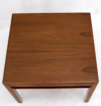 EstablishedLines Mid-Century Modern Walnut Rectangle Two Tier End Table