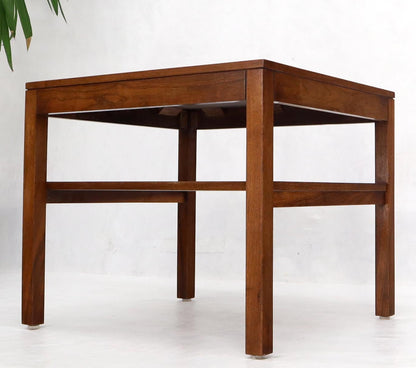 EstablishedLines Mid-Century Modern Walnut Rectangle Two Tier End Table