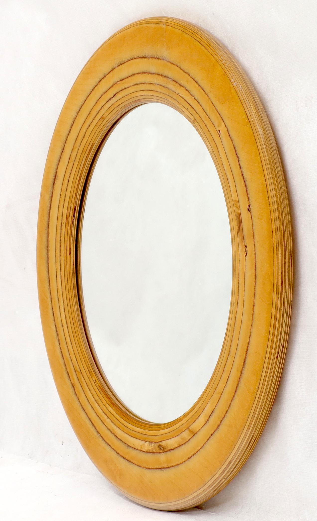 EstablishedLines Round Wooden Studio Made Artist Signed Wall Mirror