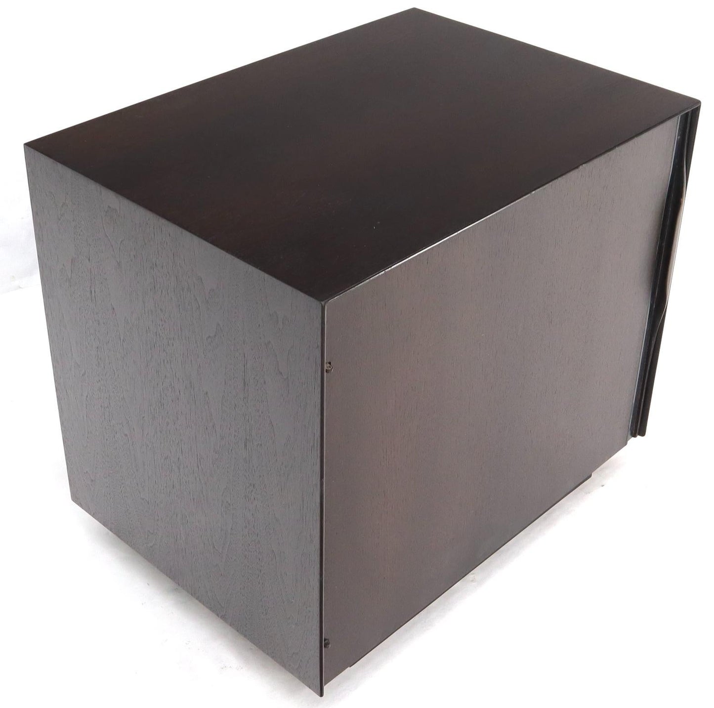 EstablishedLines Mid-Century Modern Cube Shape Compact Liquor Cabinet End Table Espresso Finish