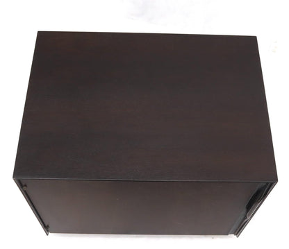 EstablishedLines Mid-Century Modern Cube Shape Compact Liquor Cabinet End Table Espresso Finish