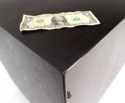 EstablishedLines Mid-Century Modern Cube Shape Compact Liquor Cabinet End Table Espresso Finish