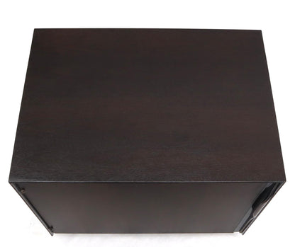 EstablishedLines Mid-Century Modern Cube Shape Compact Liquor Cabinet End Table Espresso Finish