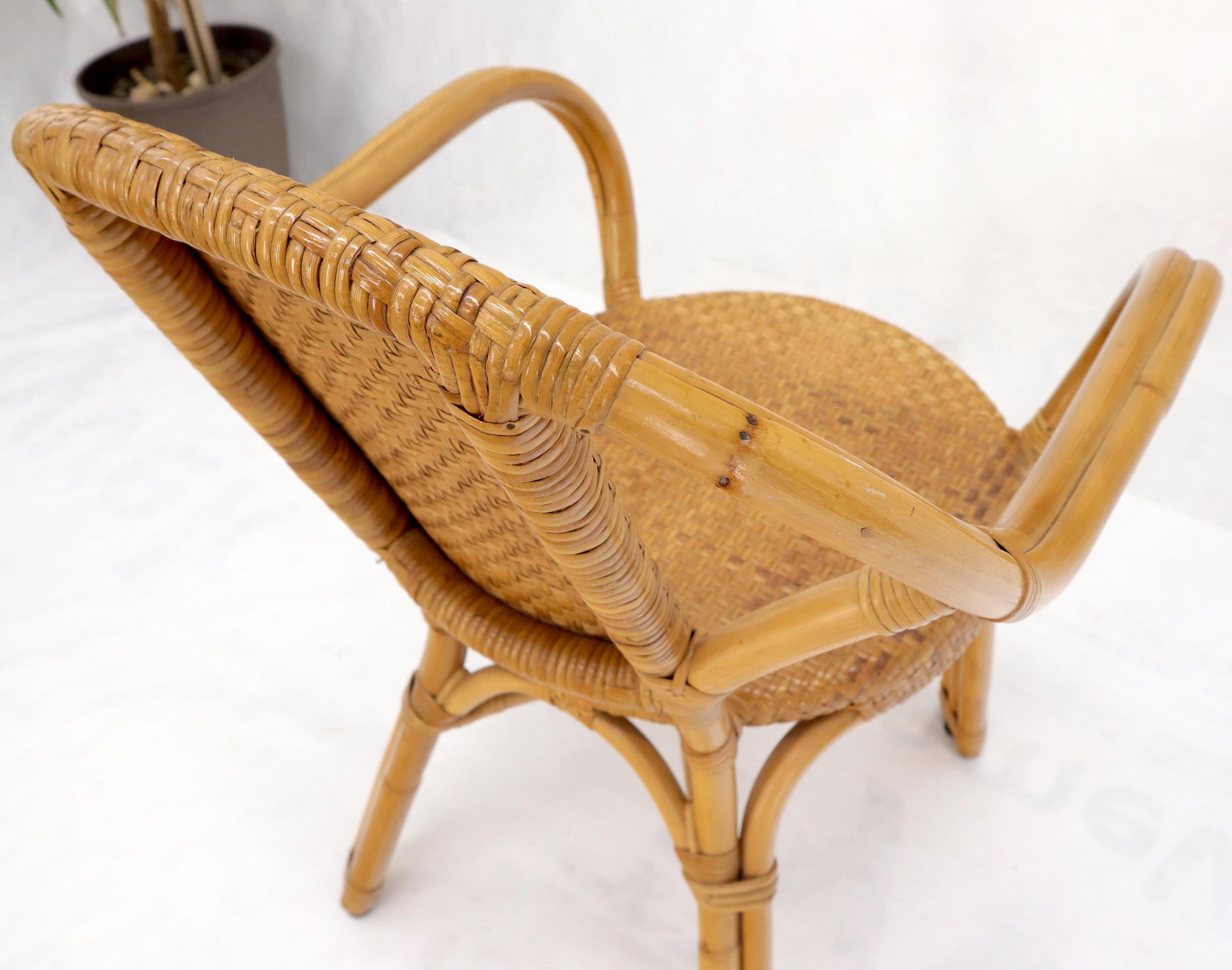 EstablishedLines Bendt bamboo rattan desk arm chair