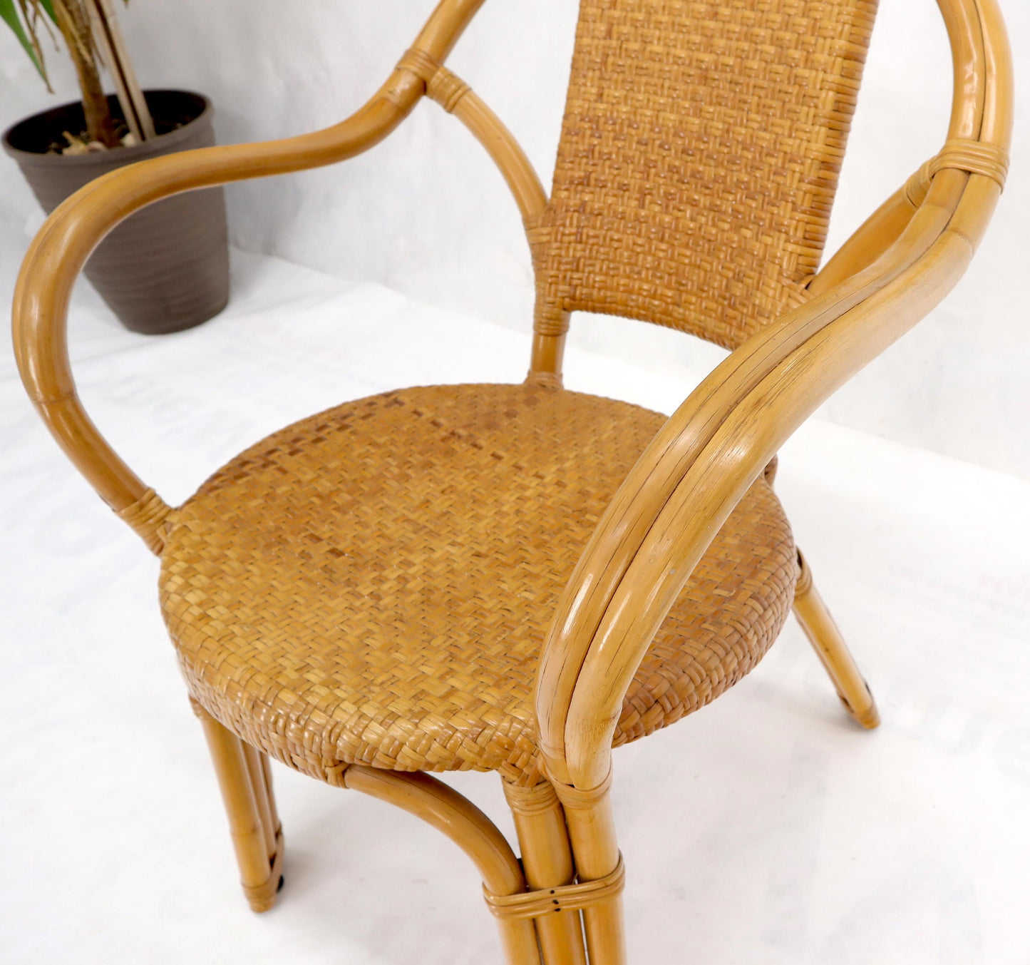 EstablishedLines Bendt bamboo rattan desk arm chair