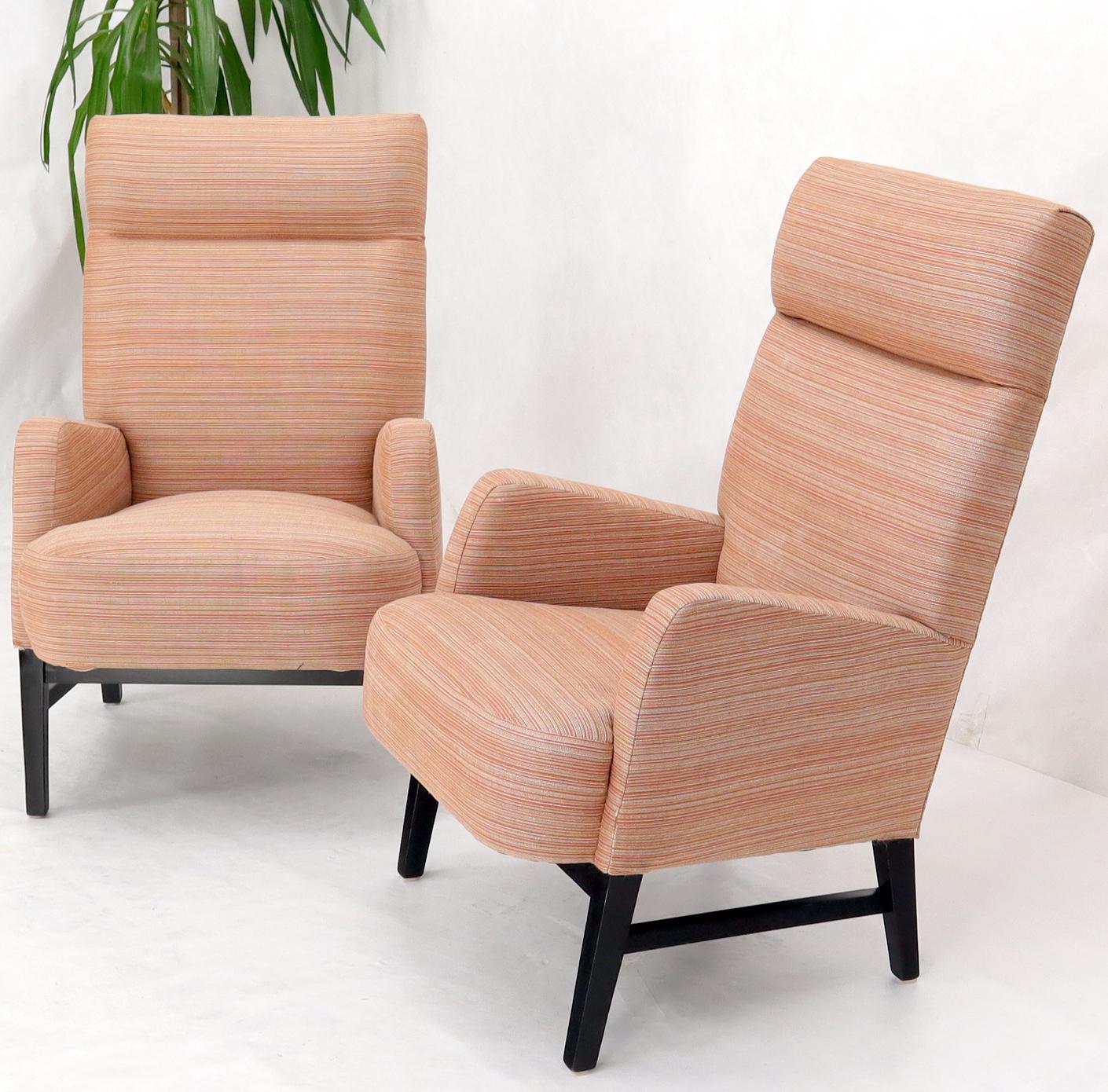 EstablishedLines Pair of mid-century modern tall backs lounge chairs
