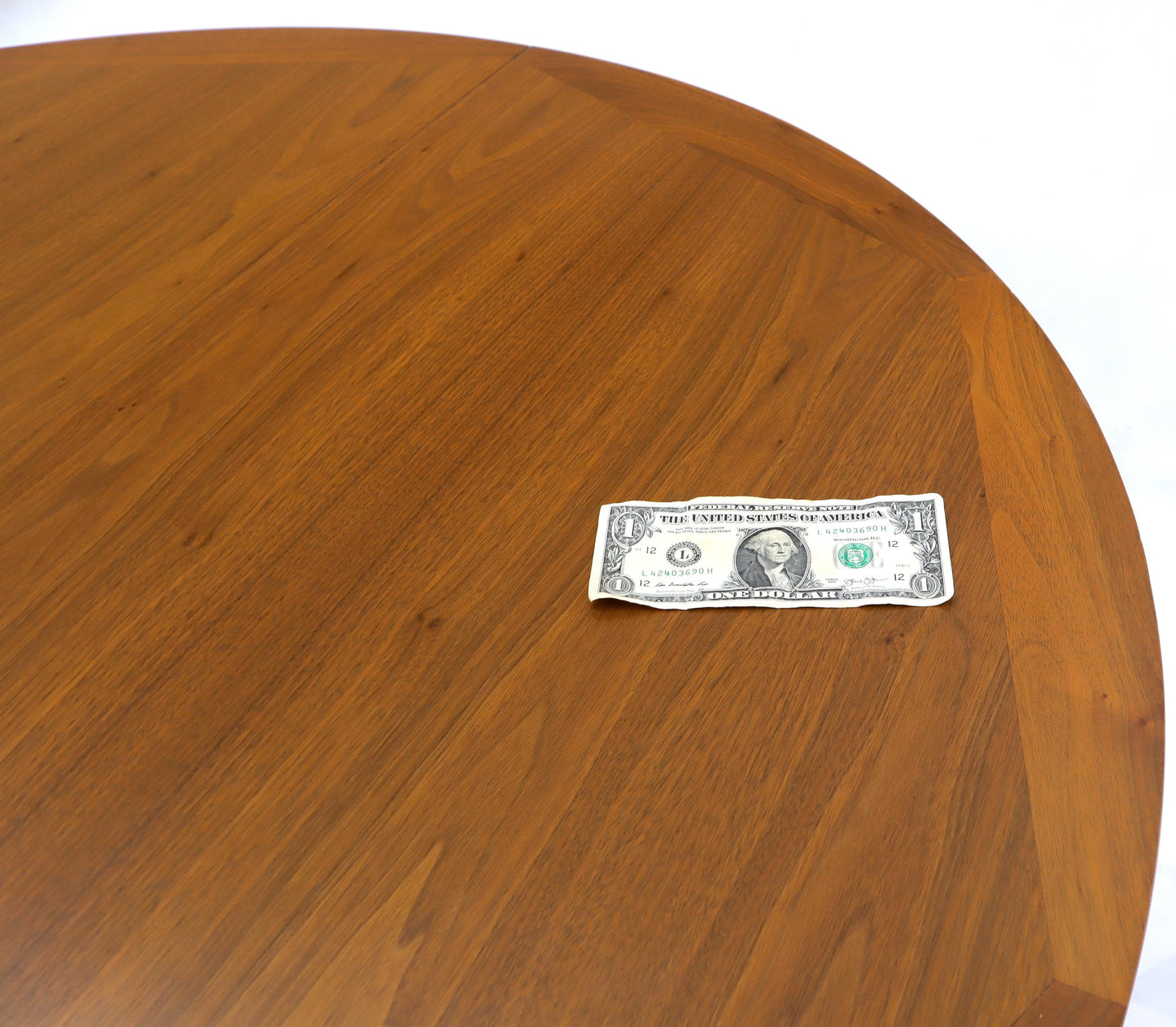 EstablishedLines Round Walnut Tapered Legs Dining Room Table with Two Extensions Boards