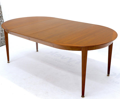 EstablishedLines Round Walnut Tapered Legs Dining Room Table with Two Extensions Boards