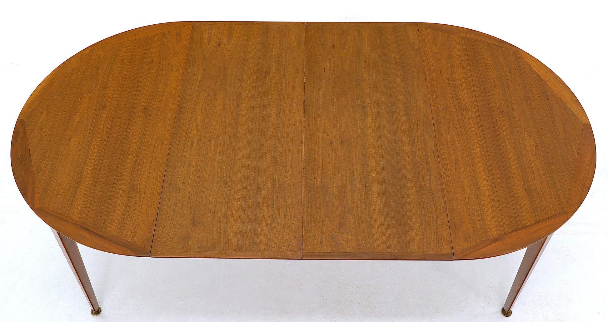 EstablishedLines Round Walnut Tapered Legs Dining Room Table with Two Extensions Boards