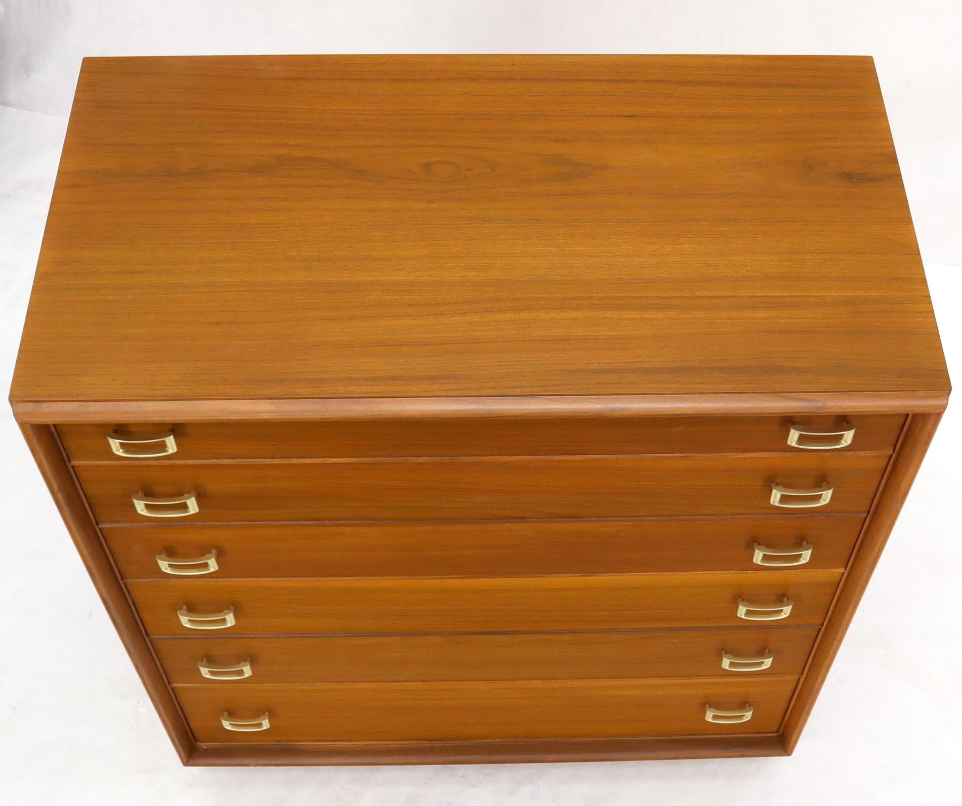 EstablishedLines Restored Six Drawers Paul Frankl American Walnut Solid Brass Buckle Shaped Pulls