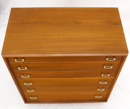 EstablishedLines Restored Six Drawers Paul Frankl American Walnut Solid Brass Buckle Shaped Pulls