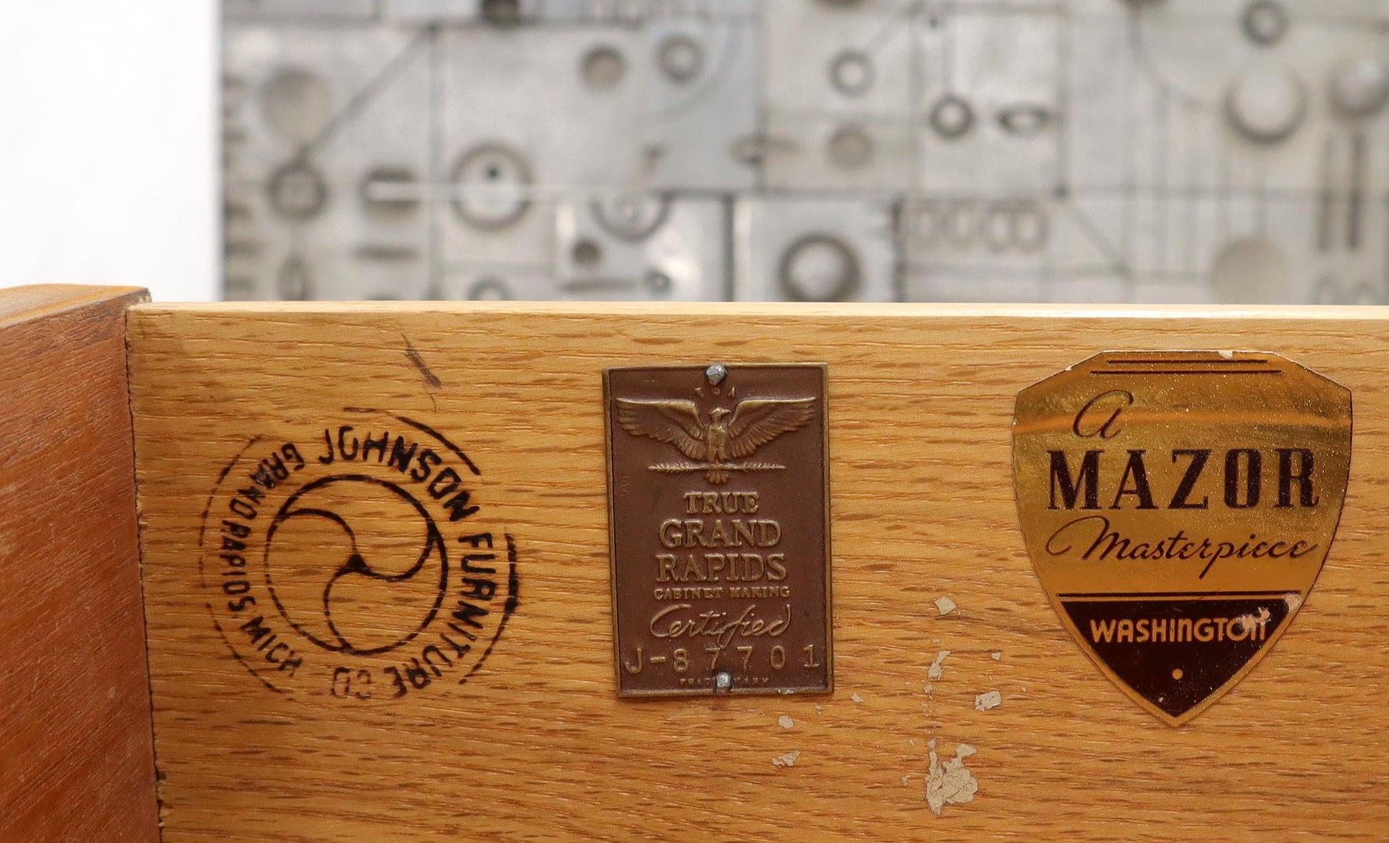 EstablishedLines Restored Six Drawers Paul Frankl American Walnut Solid Brass Buckle Shaped Pulls