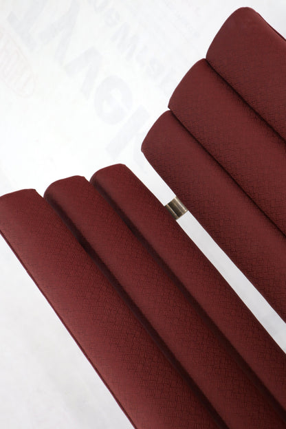 EstablishedLines Red Upholstery Bronze Base Bench Settee by Gerald McCabe
