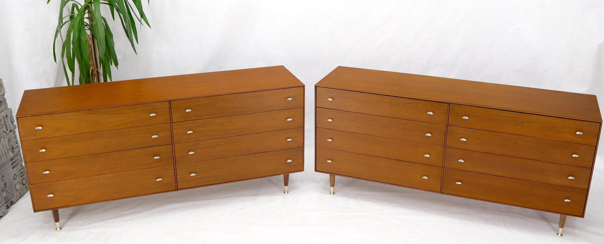 EstablishedLines Pair of Restored Long Walnut Dressers Credenzas