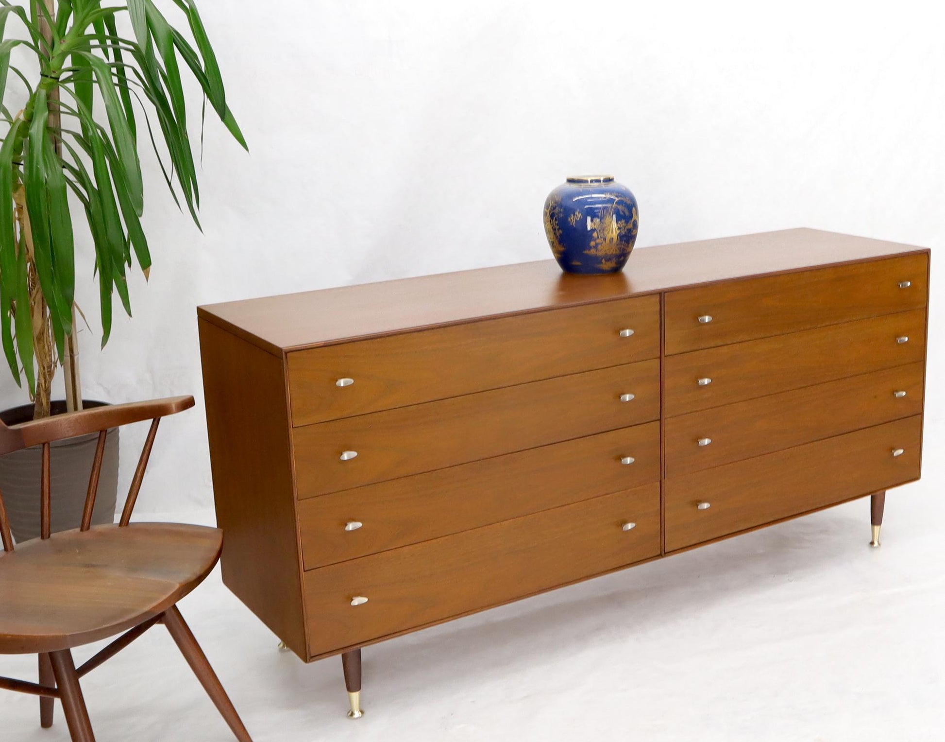 EstablishedLines Pair of Restored Long Walnut Dressers Credenzas
