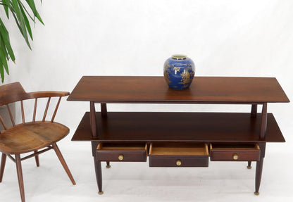 EstablishedLines Solid Cherry Two Tier Three Drawers Console Sofa Table Storage Shelf  Drawers