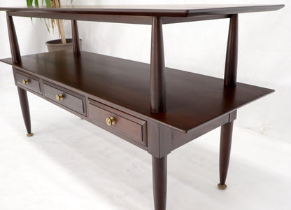 EstablishedLines Solid Cherry Two Tier Three Drawers Console Sofa Table Storage Shelf  Drawers