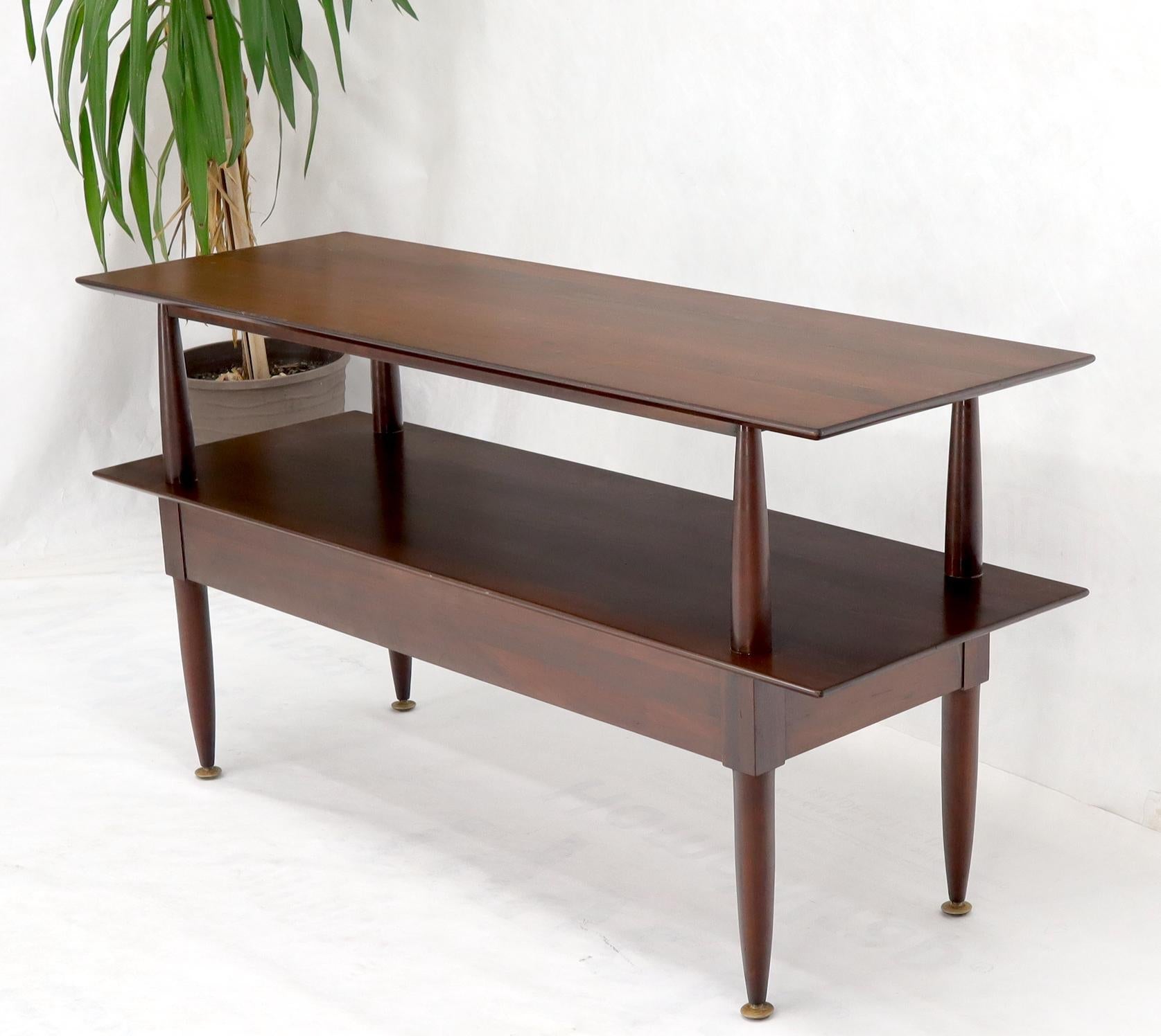 EstablishedLines Solid Cherry Two Tier Three Drawers Console Sofa Table Storage Shelf  Drawers