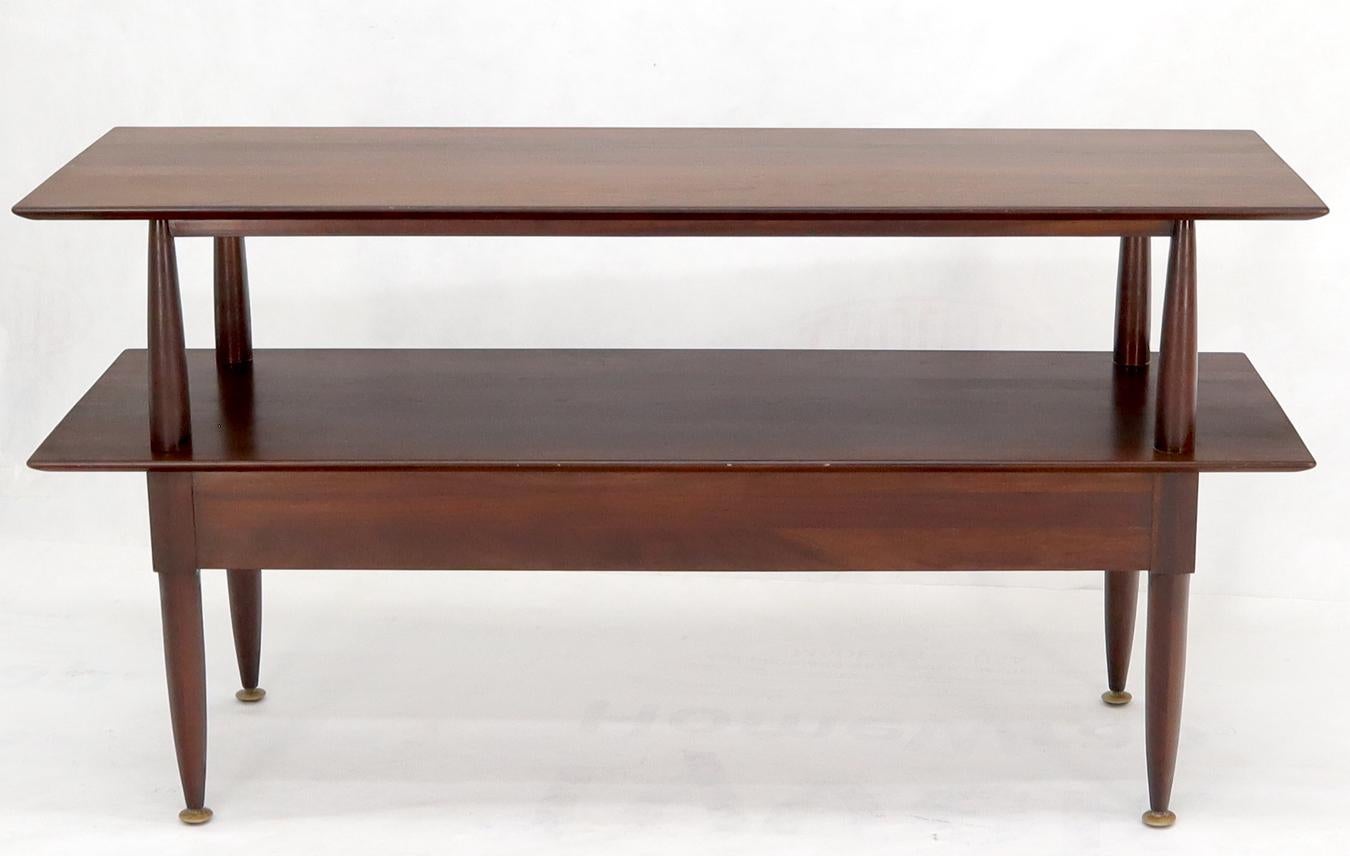 EstablishedLines Solid Cherry Two Tier Three Drawers Console Sofa Table Storage Shelf  Drawers